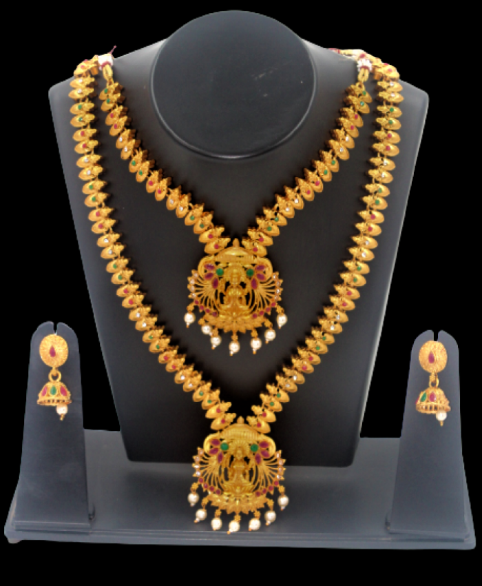 Unique leaf Laxmi Double Row  Necklace Imitation Jewelry 