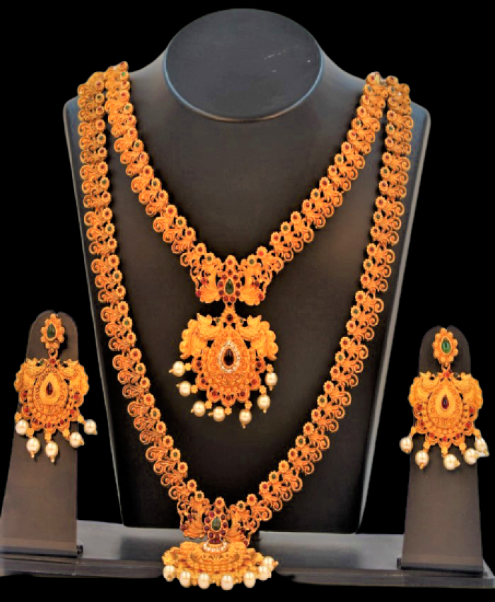 Floral Peacock Long  Necklace Imitation Jewelry
