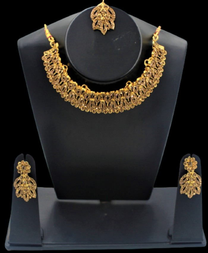 Choker Necklace - Alloy-Brass Plated imitation Jewelry Set