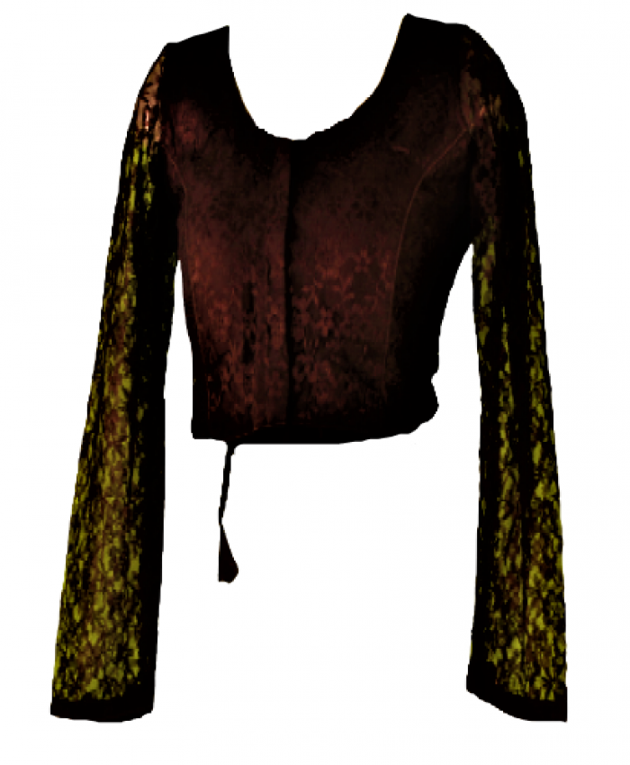 Readymade Blouse- black color with net sleeves