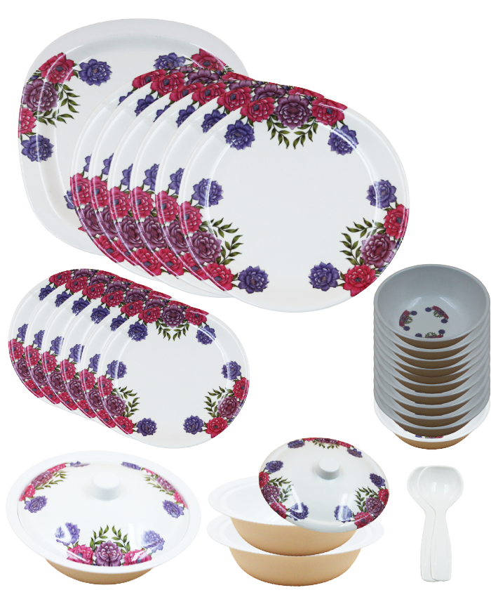 Dinnerware Set / Melamine Dinnerware Set / Kanisha Melamine Dinnerware Set, 32 pcs