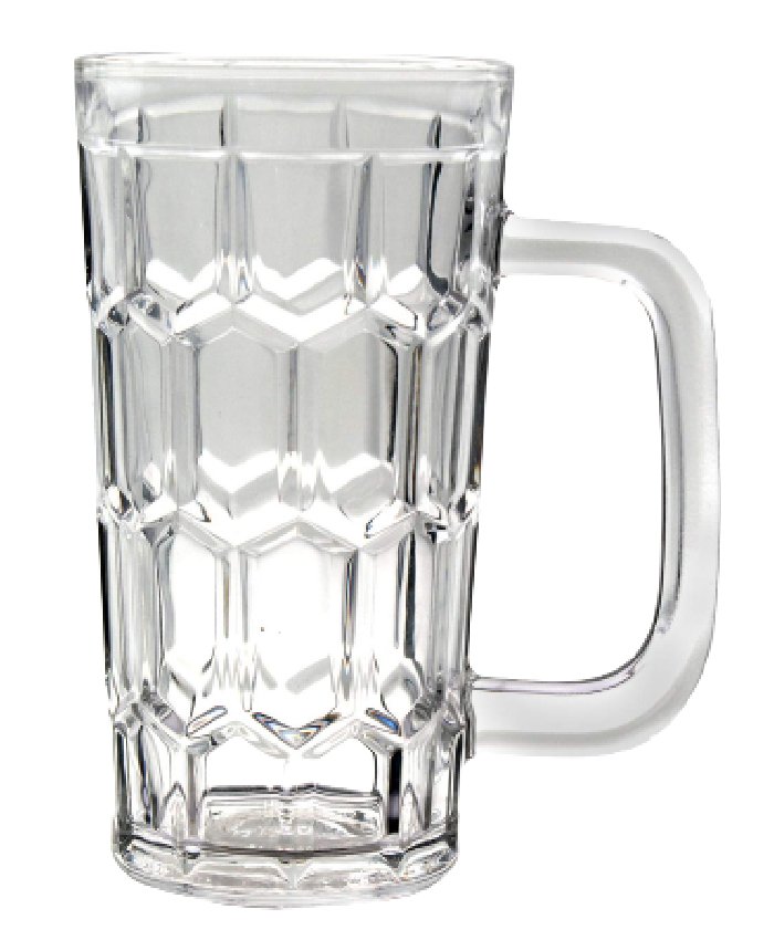Glass mugs / Beer mugs with handle / heavy base drinking cups for water, beer, wine, juice & bar dining