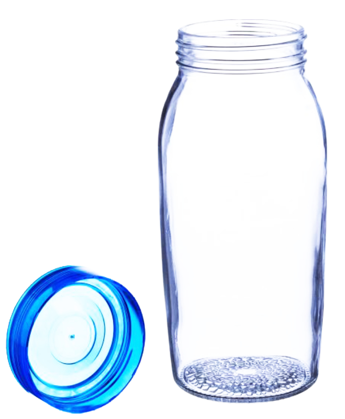 Glass jar / jar / Soogo Liberty Glass jar- Blue Lid, 2500ml