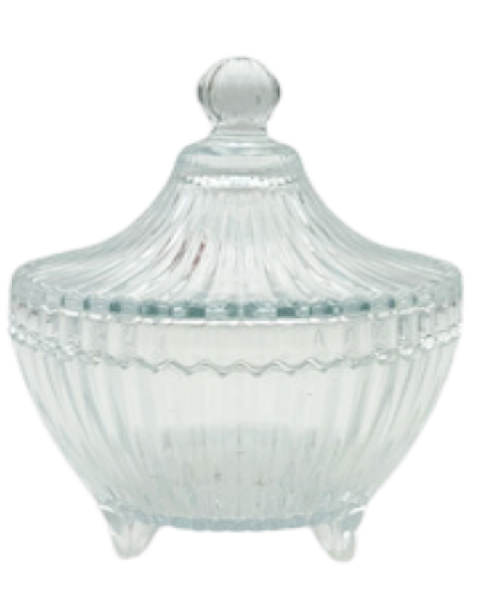 Green apple glass candy / Glass jar / Glass jar candy bowl with lid