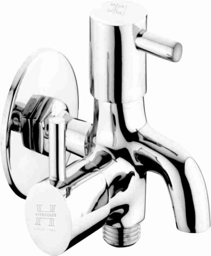 Bathroom Tap H Vitereous H760211 Cairo Bib Cock 2 in 1 Twin Elbow Valve Faucet 