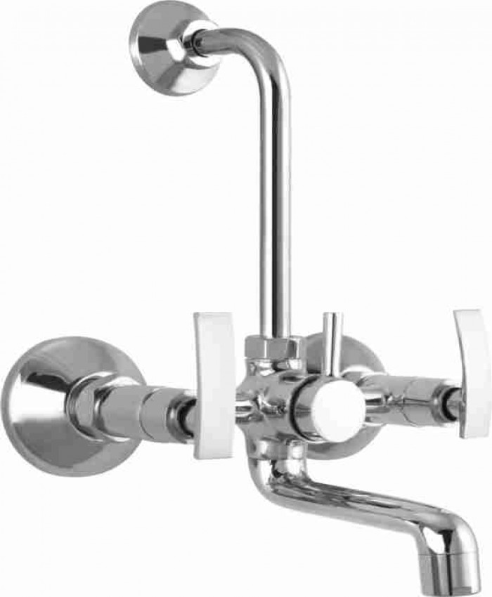 Shower Taps,  Qblu Fish Brass Wall Mixer With L Bend Pipe And Flanges Mixer Faucet 