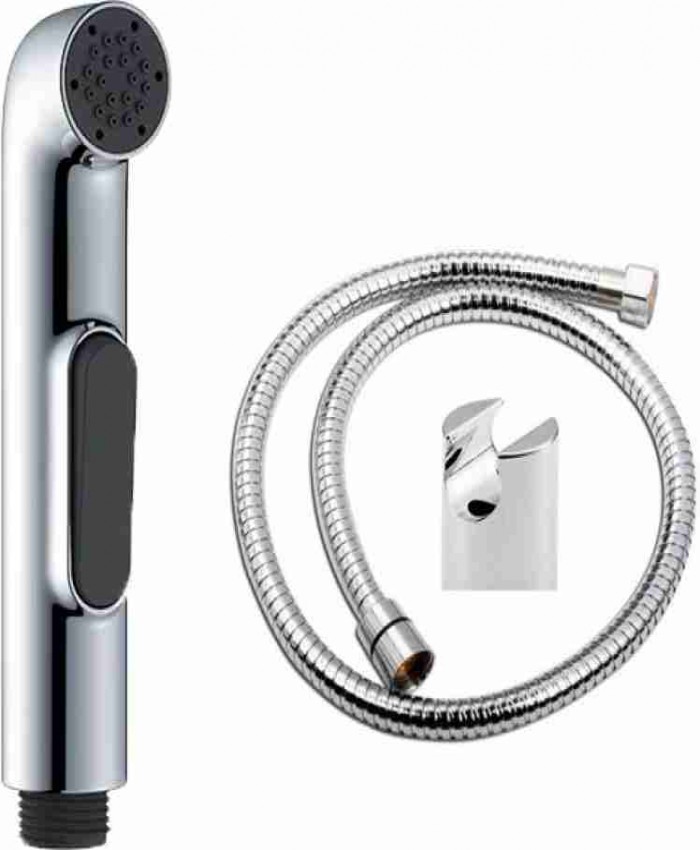 Toilet Taps, ZAP ABS Health Faucet Handheld Spray With 1.5 m Stainless Steel Tube And Wall Hook - Chrome Finish 